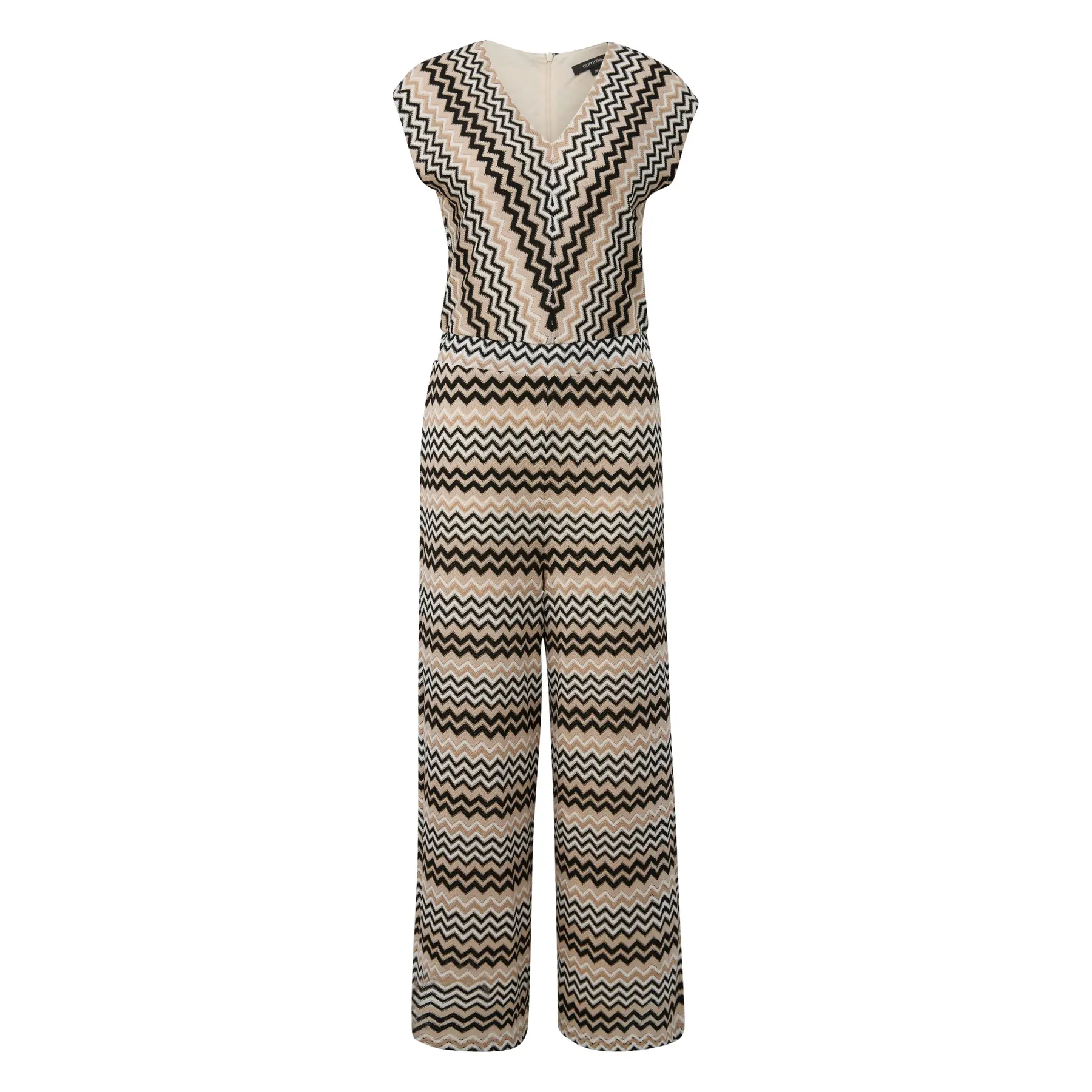 Combinaison en maille col V motif en zigzag femme COMMA